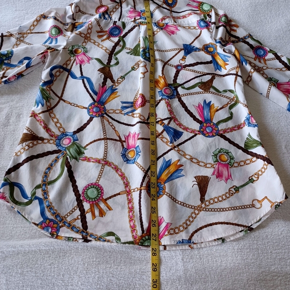 TALBOTS Classic Cotton Shirt - Links & Ribbons, size L - Picture 11 of 15